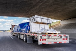 flatbed truck on the road