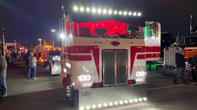 Gary Jones' 1984 Peterbilt 362 at night
