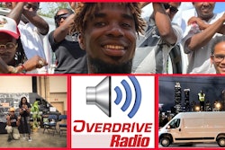 overdrive radio logo, cargo van, and Breon Thomas