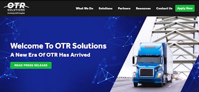 OTR solutions' website screenshot