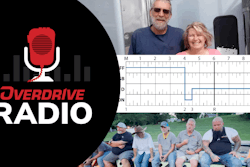 Collage of Overdrive Radio logo with Lee and Lisa Schmitt and Troy Huddleston