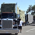 California doubles hay hauler's rolling into a parking lot