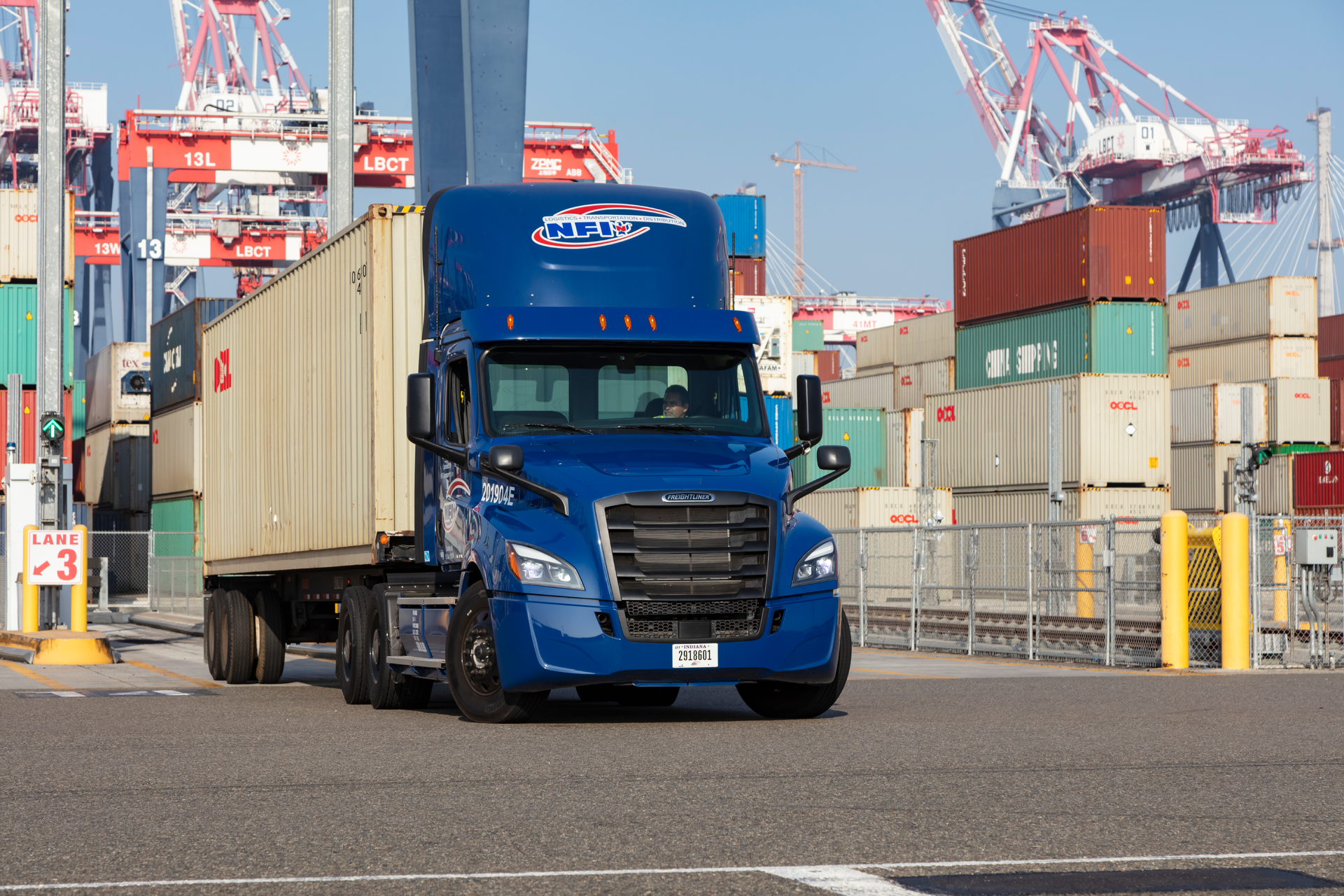 NFI truck at Southern California port