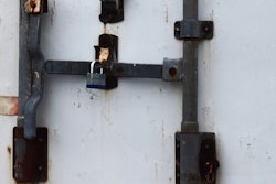 padlock on truck trailer