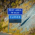 rest area closed sign