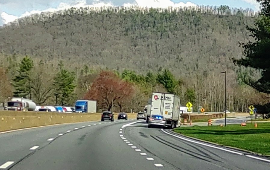 Truck pulled over on highway