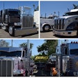 Collage of show rigs from A&D Equipment, Antonio and Sons Trucking and Lil Ray's Transport