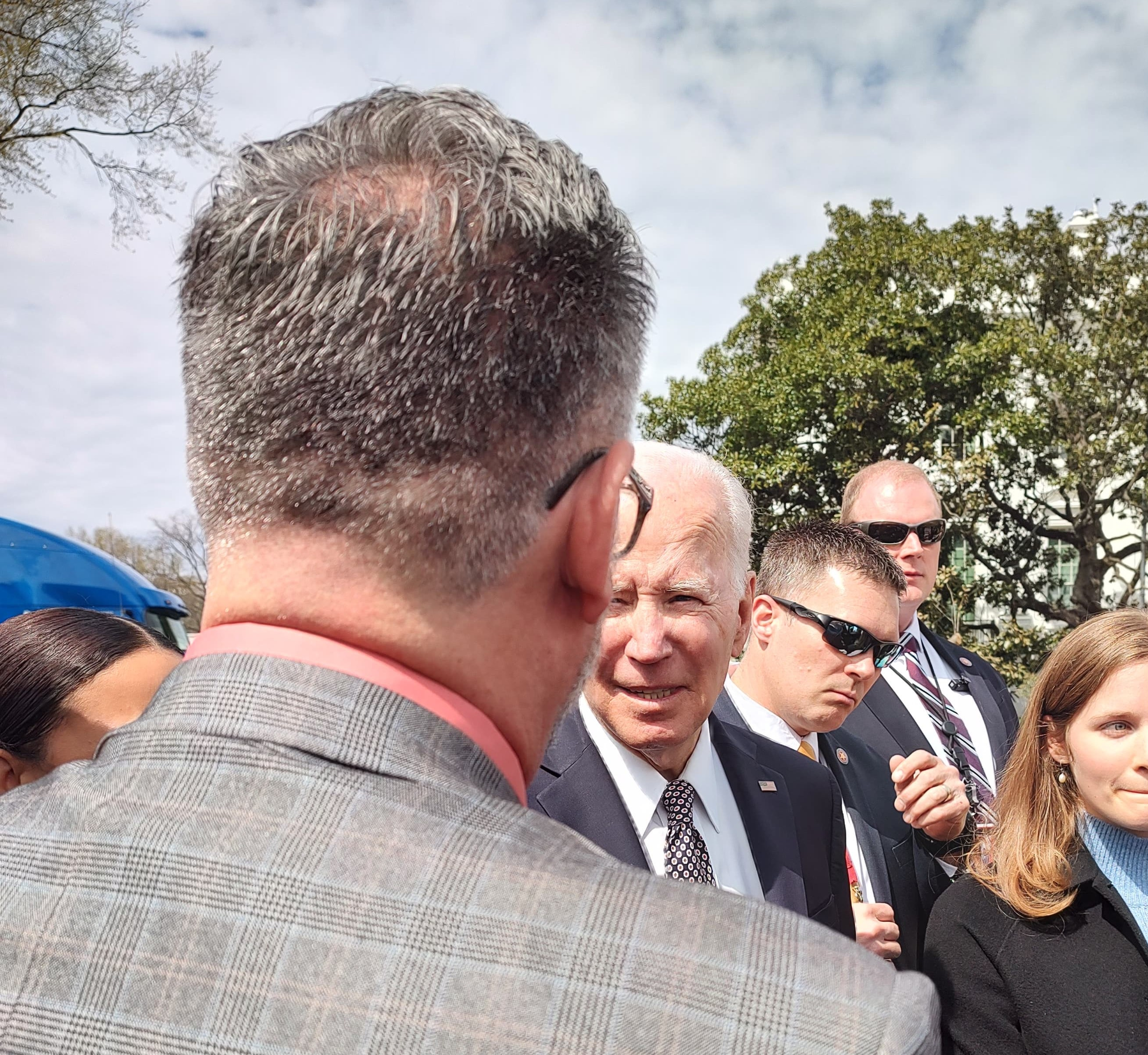Owner-operator William McKelvie with President Joe Biden