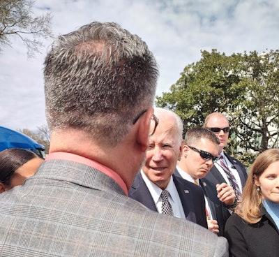 Owner-operator William McKelvie with President Joe Biden