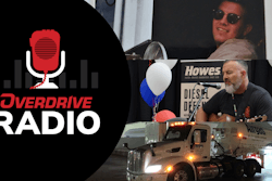 overdrive radio logo with airgas tank truck and guy archer