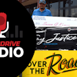overdrive radio logo with tony justice collage