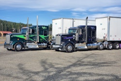 Jae and Brandi Elsbree's pair of 2021 Kenworth W900s