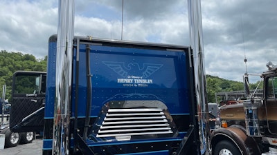 In memory of Henry Timblin on the back of the cab