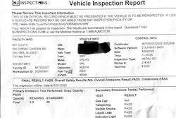 New Jersey Vehicle Inspection Report
