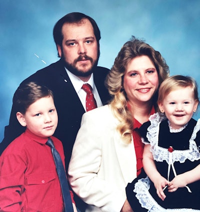 Glen and Karla Horack and their young family in the late 1980s