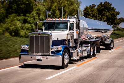 Lamb fuels truck hauling an on-highway tanker