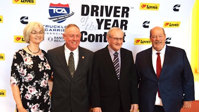 Horack (right) with fellow Owner-Operator of the Year finalists (from left) Sandy and Allen Smith and Gene Houchin, pictured at the Las Vegas awards banquet this past March.