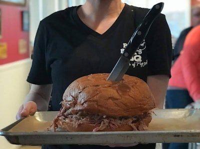 Four-pound pigzilla challenge pork sandwich