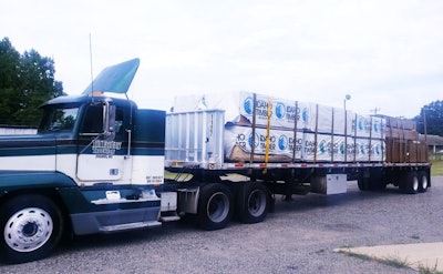 Til Friday Trucking Freightliner hooked to a flatbed load