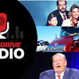 overdrive radio logo with glen horack, his wife and children, and his semi-truck
