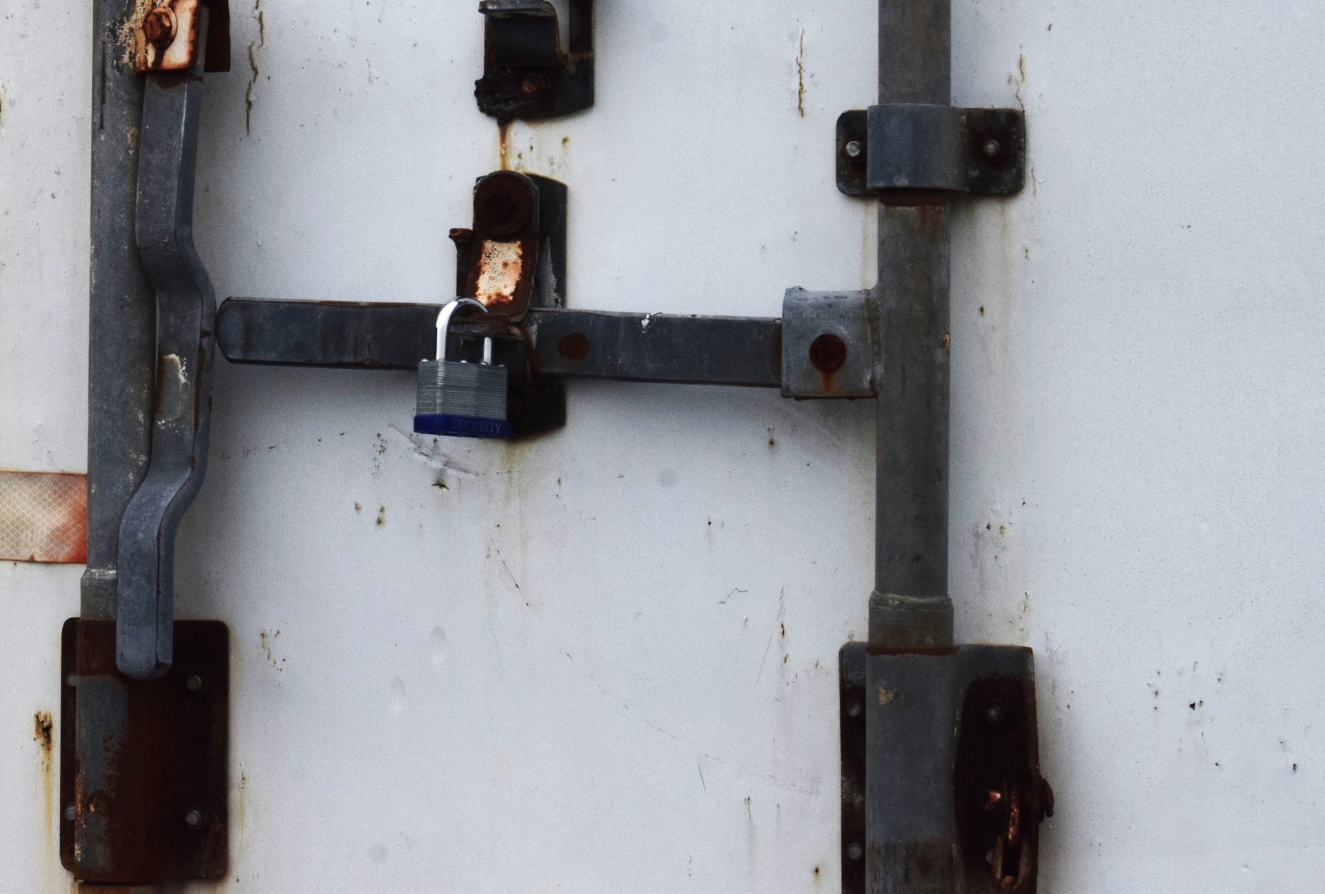 padlock on trailer