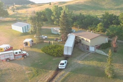 semi crashes into a house