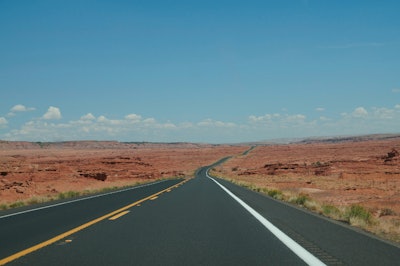 Highway receding into the distance