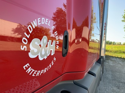 soldwedel & horn logo on a truck's door