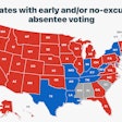 Absentee voting map