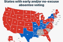 Absentee voting map