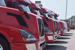 Trucks on dealer lot