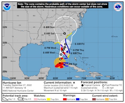 Hurricane Ian NHC graphic