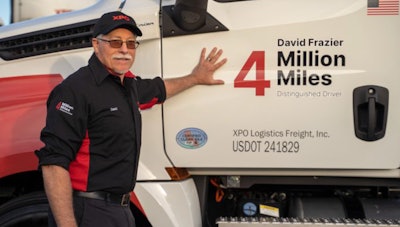 David Frazier next to his 4-million-mile special truck