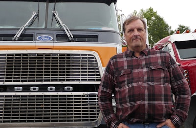 John Rooney with Ford CL9000 cabover