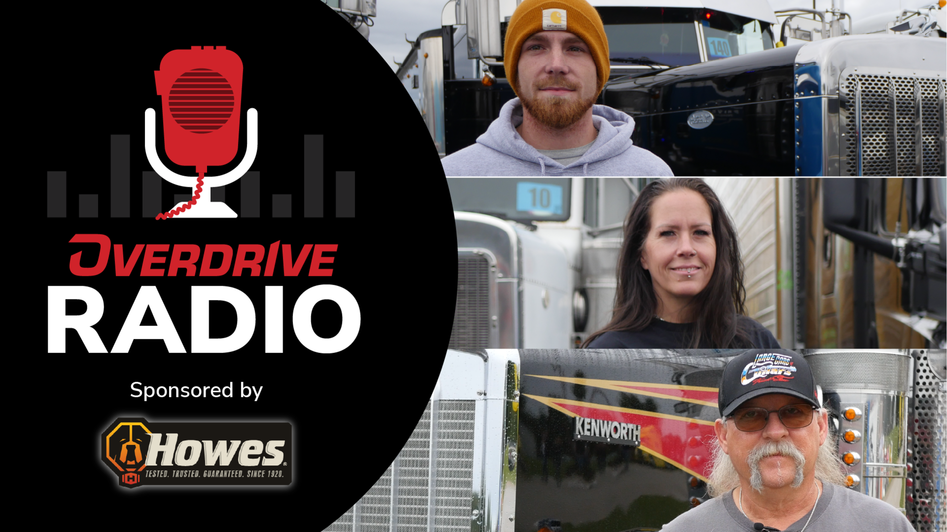 YouTube thumbnail of Overdrive Radio sponsored by Howes logos with Brand Burroughs, Mel Williams, and John Highley