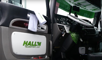 Interior of Brent Hall's 2014 Peterbilt 386