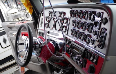 Interior of Brandon Burroughs' 2007 Peterbilt 379
