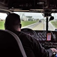 driver in truck cab