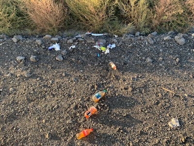 pee bottles littered