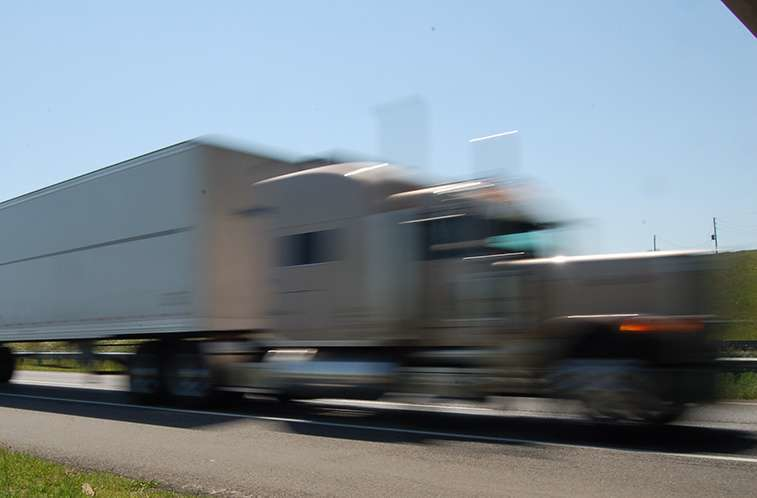 Speeding truck