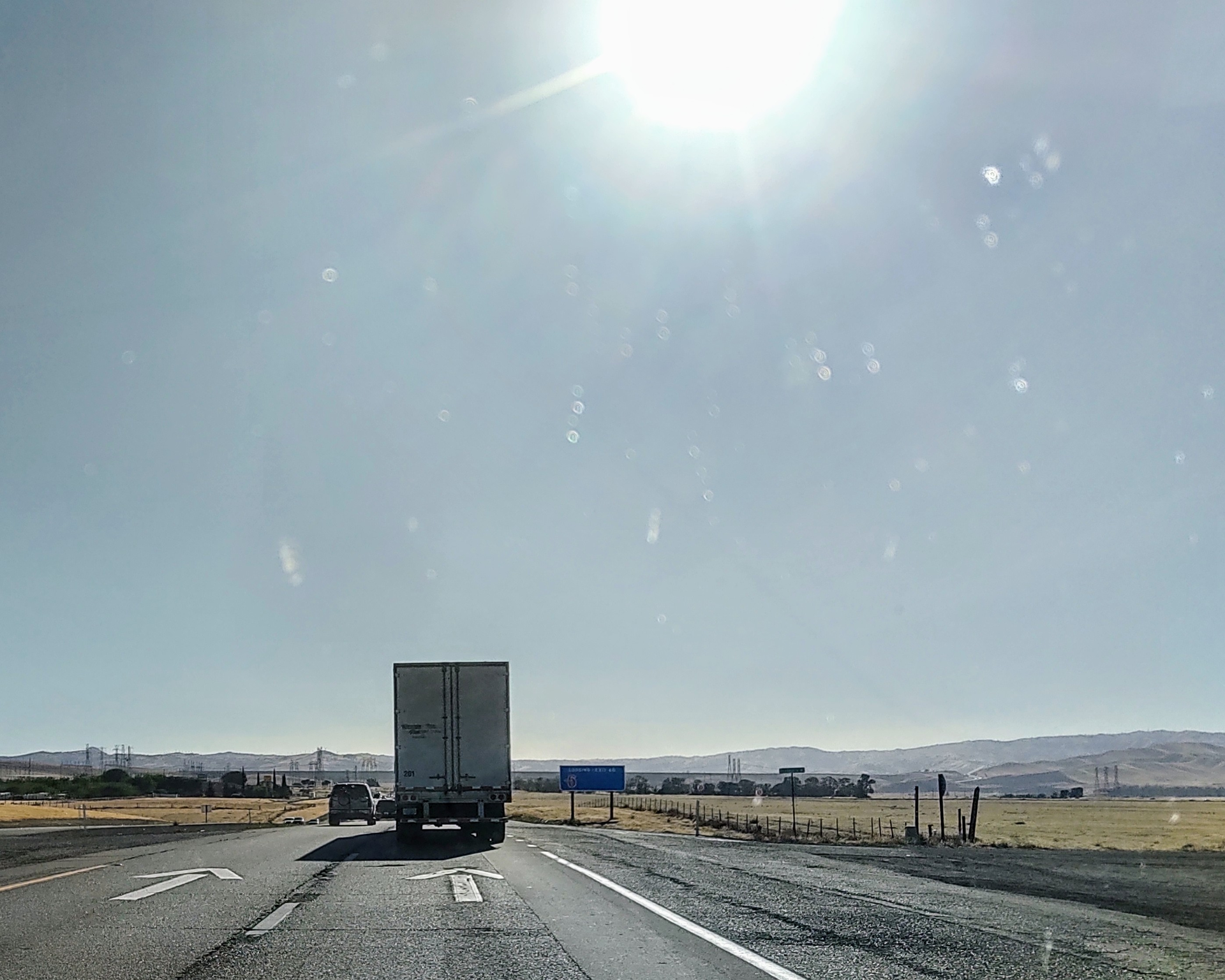 Van On Highway Into The Sun