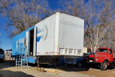 Marvin Graves' chapel trailer in progress