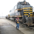 A trail rolls into Chicago's Belt Railway clearing yard.