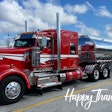 The 2020 Kenworth W900L of John L. Hruska with Happy Thanksgiving message