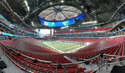 The Mercedes-Benz stadium in Atlanta, Georgia