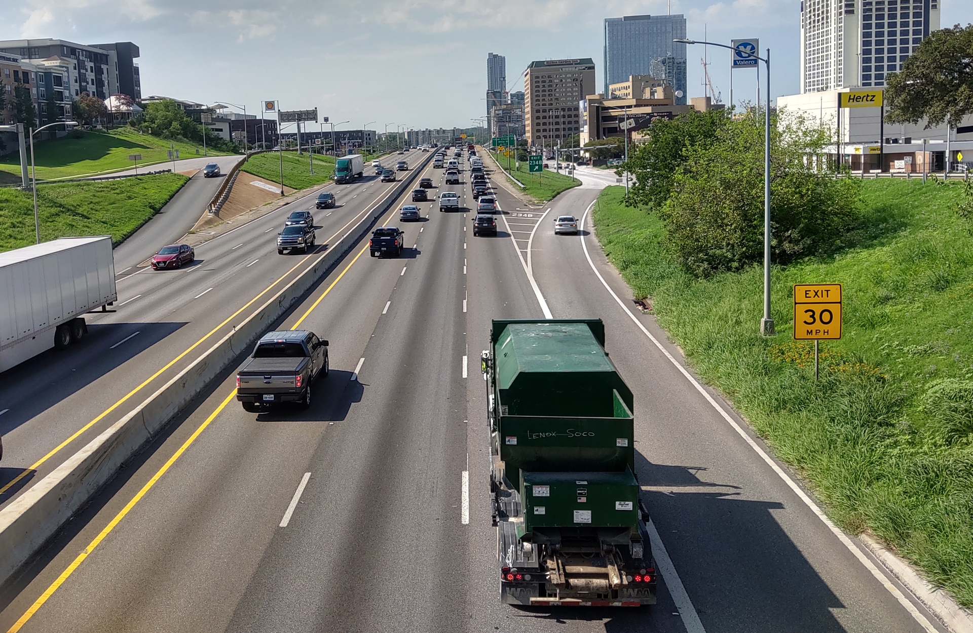 Texas Truck From Overpass On Highway