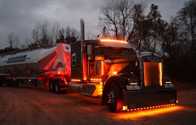 Night view of the Bandit Kenworth
