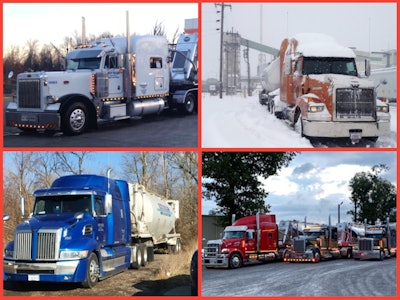 Collage featuring past trucks from McCormick and his brother and father's trucks