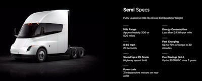 tesla semi specs