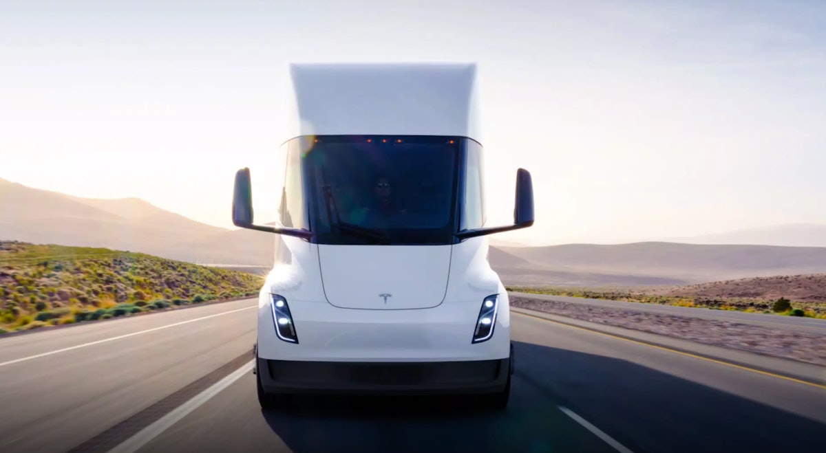 Tesla semi store on the road